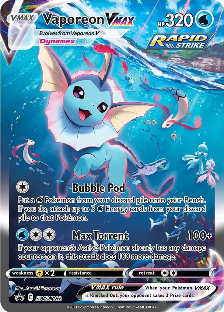 Vaporeon VMAX (SWSH182) [Sword & Shield: Black Star Promos] Pokemon Single Pokémon  | Multizone: Comics And Games