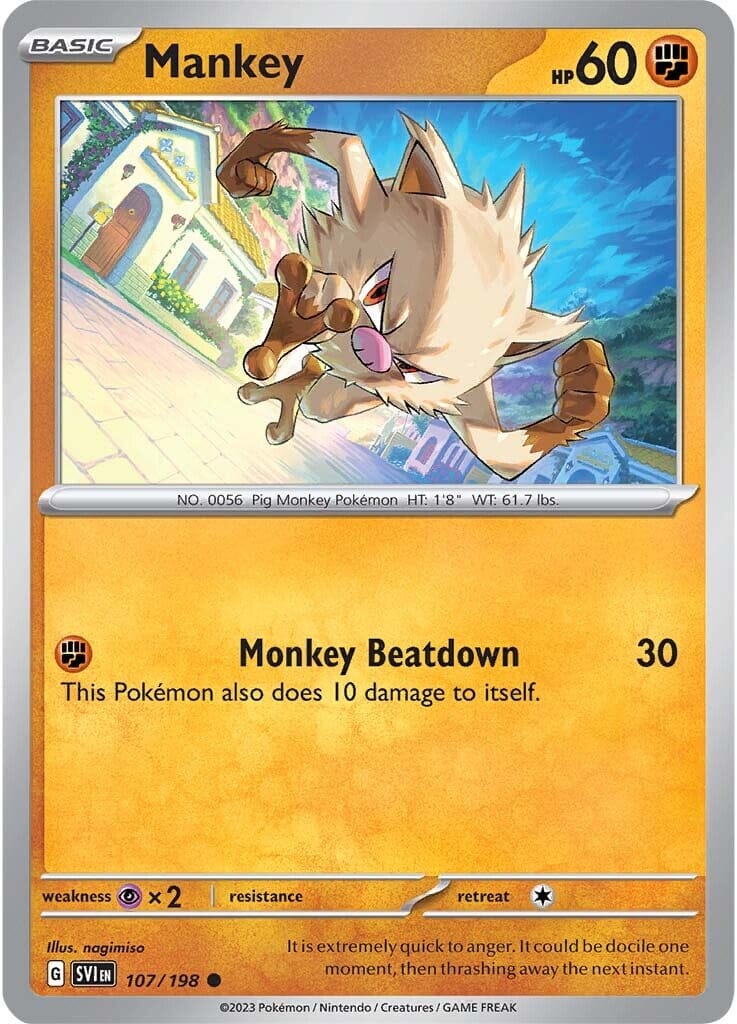 Mankey (107/198) [Scarlet & Violet: Base Set] Pokemon Single Pokémon  | Multizone: Comics And Games