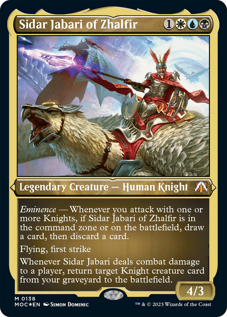 Sidar Jabari of Zhalfir (Display Commander) [March of the Machine Commander] MTG Single Magic: The Gathering  | Multizone: Comics And Games