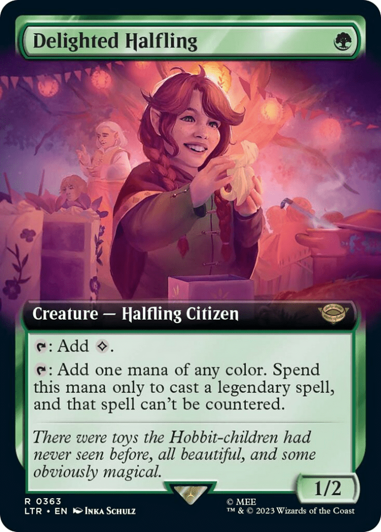 Delighted Halfling (Extended Art) [The Lord of the Rings: Tales of Middle-Earth] MTG Single Magic: The Gathering  | Multizone: Comics And Games