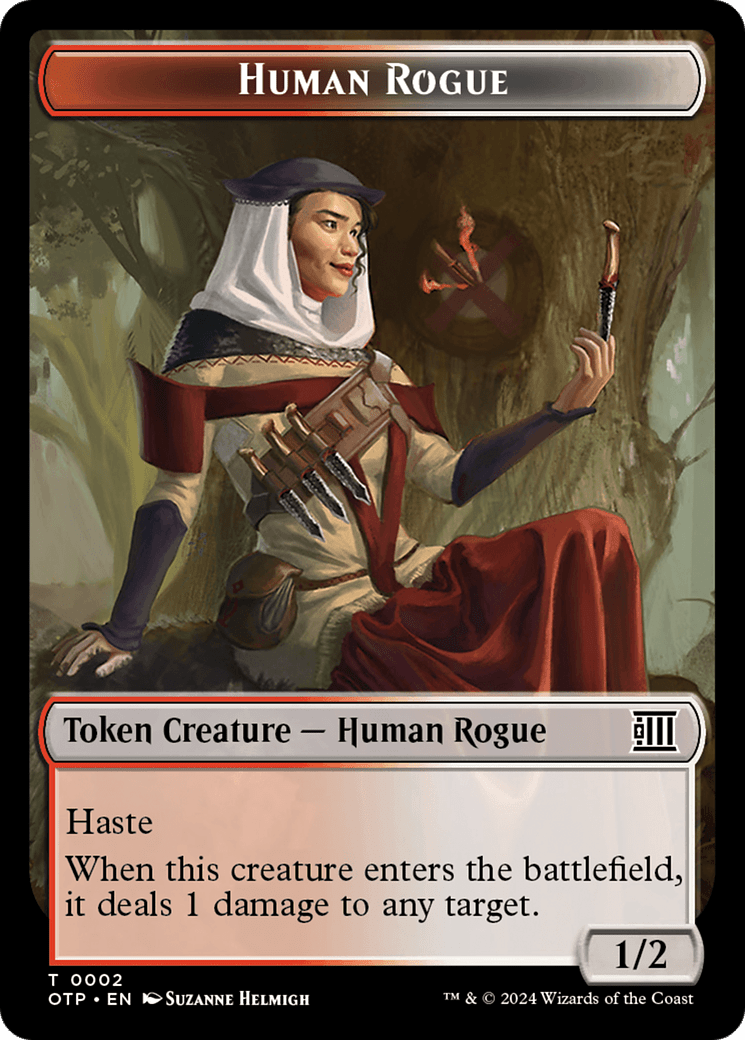Human Rogue Token [Outlaws of Thunder Junction: Breaking News Tokens] MTG Single Magic: The Gathering  | Multizone: Comics And Games