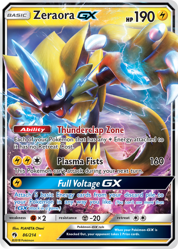 Zeraora GX (86/214) [Sun & Moon: Lost Thunder] Pokemon Single Pokémon  | Multizone: Comics And Games