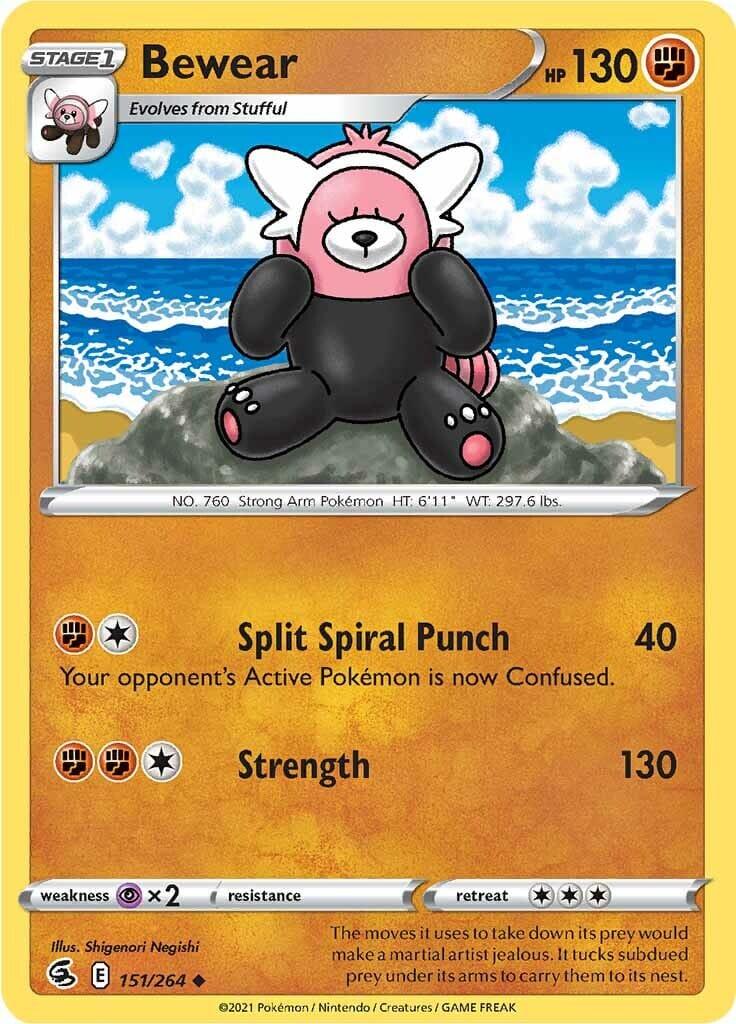 Bewear (151/264) [Sword & Shield: Fusion Strike] Pokemon Single Pokémon  | Multizone: Comics And Games