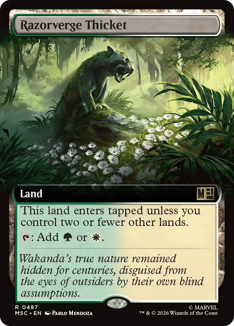 Razorverge Thicket (Extended Art) [Marvel Super Heroes Commander] MTG Single Magic: The Gathering  | Multizone: Comics And Games