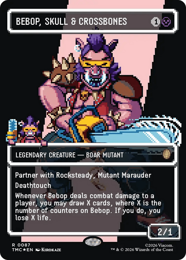 Bebop, Skull & Crossbones (Borderless) (Surge Foil) [Teenage Mutant Ninja Turtles Commander] MTG Single Magic: The Gathering  | Multizone: Comics And Games