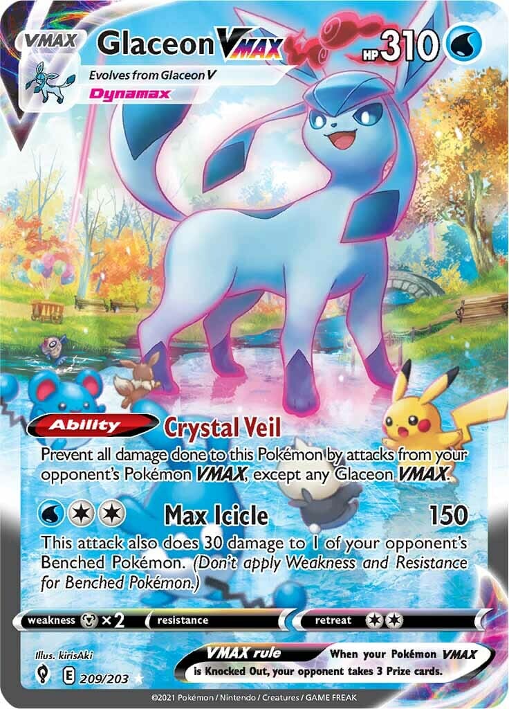 Glaceon VMAX (209/203) [Sword & Shield: Evolving Skies] Pokemon Single Pokémon  | Multizone: Comics And Games