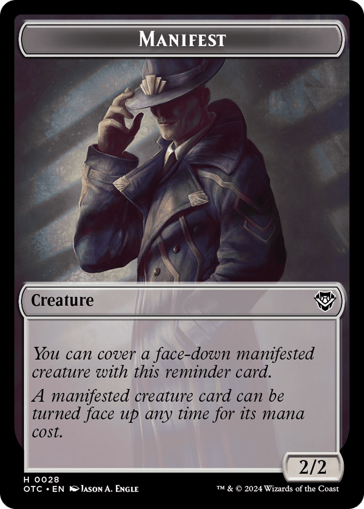 Boar // Manifest Double-Sided Token [Outlaws of Thunder Junction Commander Tokens] MTG Single Magic: The Gathering  | Multizone: Comics And Games