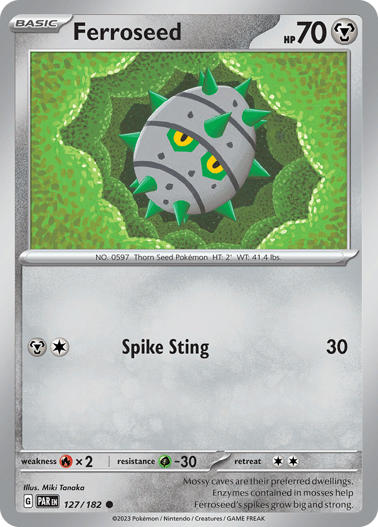 Ferroseed (127/182) [Scarlet & Violet: Paradox Rift] Pokemon Single Pokémon  | Multizone: Comics And Games