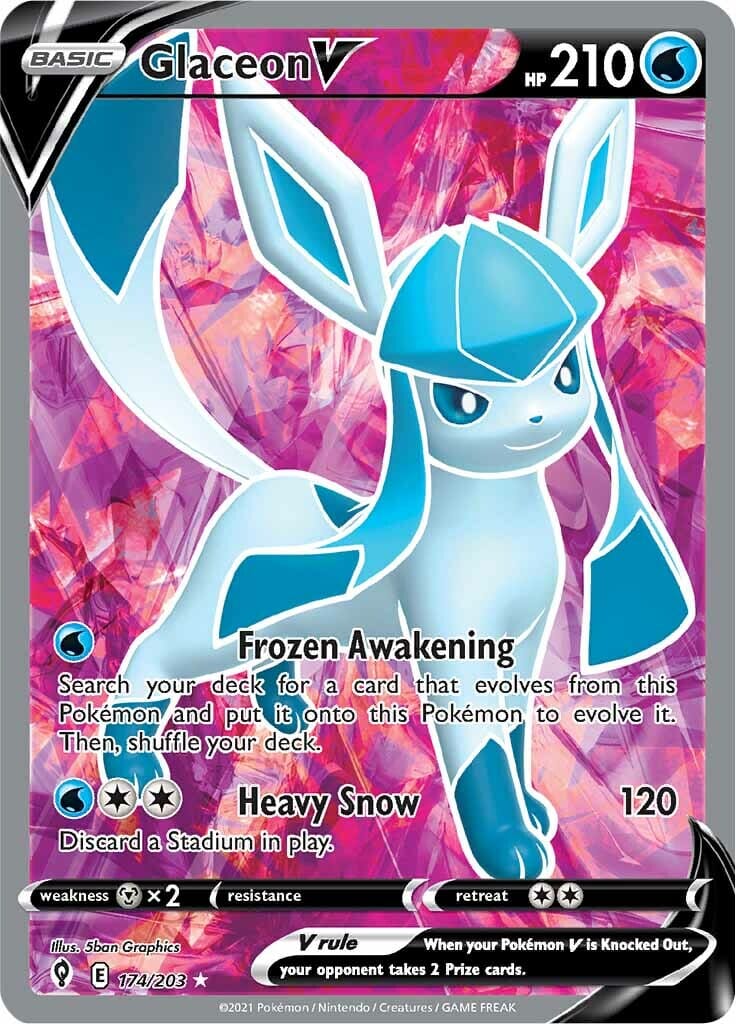 Glaceon V (174/203) [Sword & Shield: Evolving Skies] Pokemon Single Pokémon  | Multizone: Comics And Games