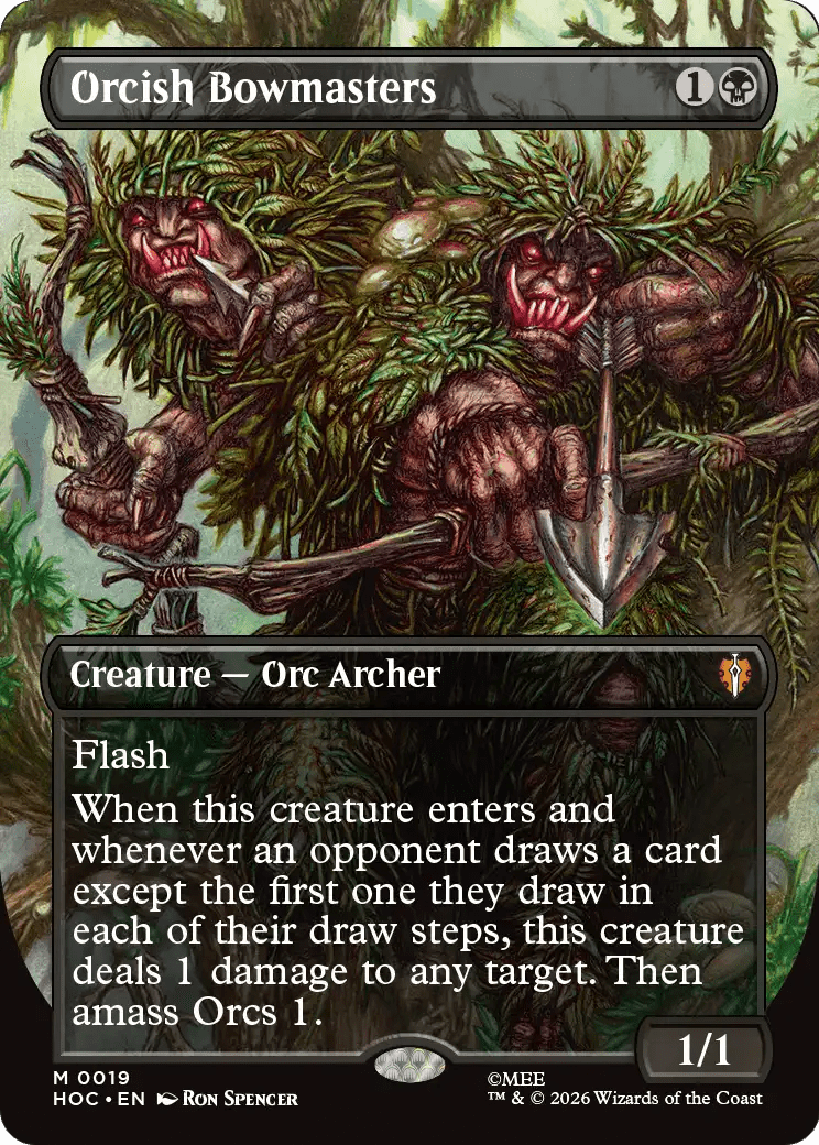 Orcish Bowmasters (Borderless) (Surge Foil) [The Hobbit: Eternal-Legal] MTG Single Magic: The Gathering  | Multizone: Comics And Games