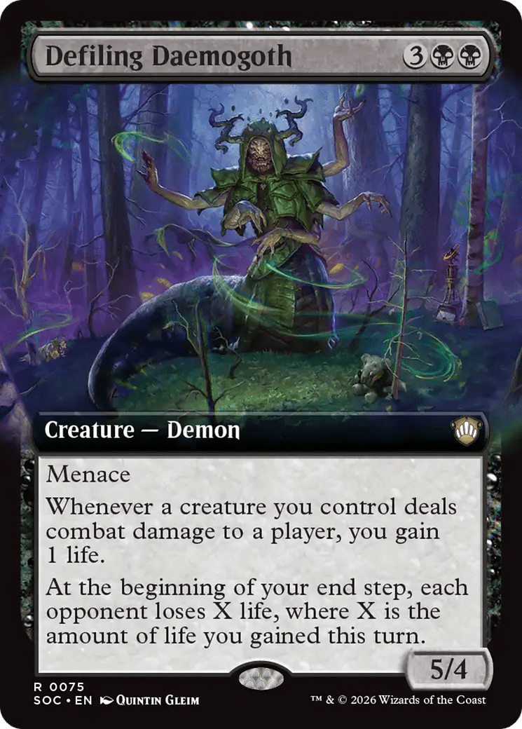 Defiling Daemogoth (Extended Art) [Secrets of Strixhaven Commander] MTG Single Magic: The Gathering  | Multizone: Comics And Games