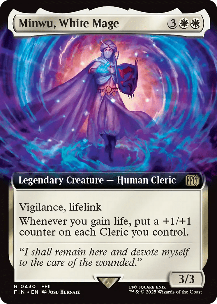 Minwu, White Mage (Extended Art) [FINAL FANTASY] MTG Single Magic: The Gathering  | Multizone: Comics And Games