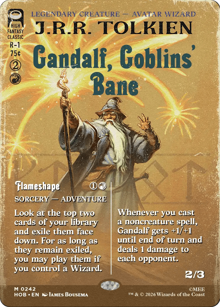 Gandalf, Goblins' Bane (Borderless) [The Hobbit] MTG Single Magic: The Gathering  | Multizone: Comics And Games
