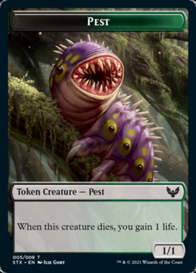 Fractal // Pest Double-Sided Token [Strixhaven: School of Mages Tokens] MTG Single Magic: The Gathering  | Multizone: Comics And Games