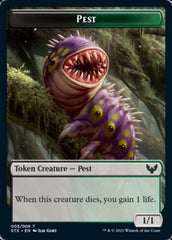 Fractal // Pest Double-Sided Token [Strixhaven: School of Mages Tokens] MTG Single Magic: The Gathering  | Multizone: Comics And Games
