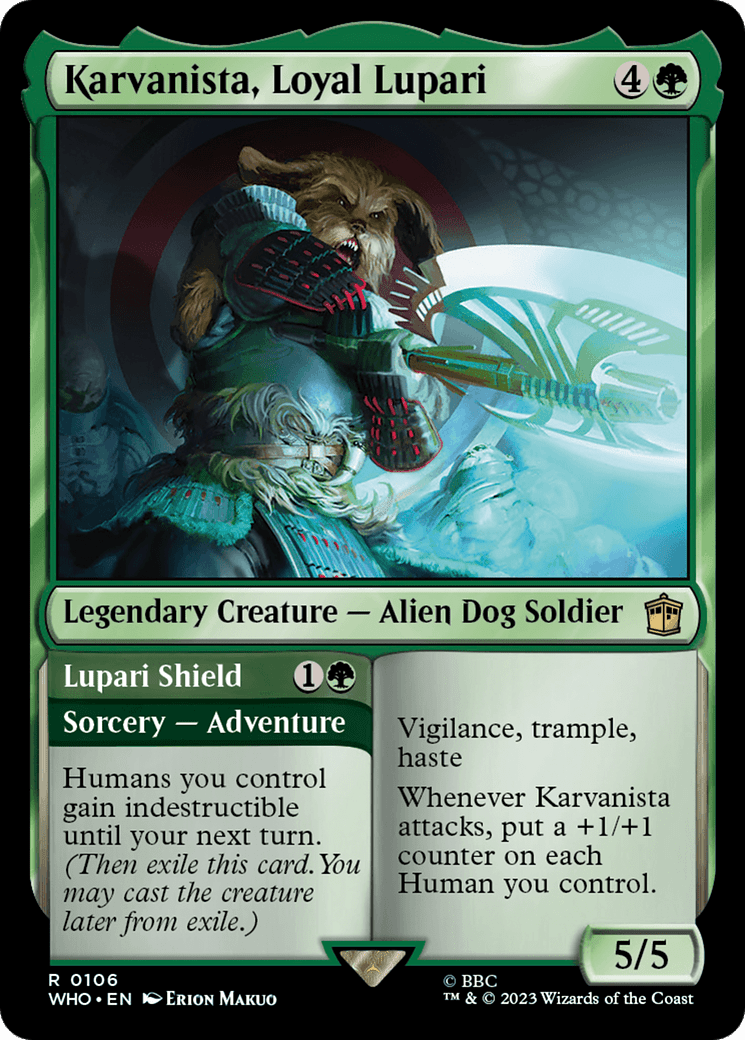Karvanista, Loyal Lupari // Lupari Shield [Doctor Who] MTG Single Magic: The Gathering  | Multizone: Comics And Games