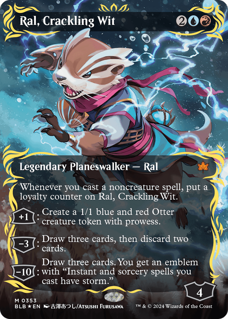 Ral, Crackling Wit (Borderless) (Raised Foil) [Bloomburrow] MTG Single Magic: The Gathering  | Multizone: Comics And Games