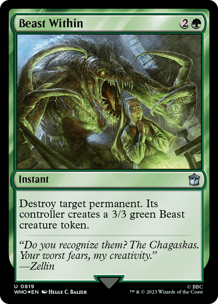 Beast Within (Surge Foil) [Doctor Who] MTG Single Magic: The Gathering  | Multizone: Comics And Games