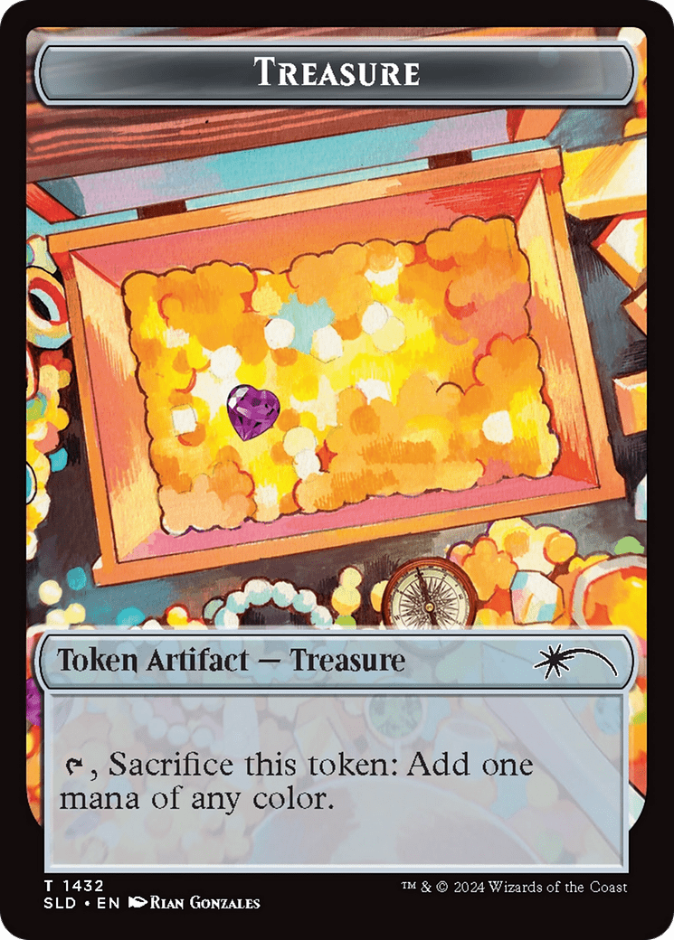 Treasure Token (1432) [Secret Lair Drop Series] MTG Single Magic: The Gathering  | Multizone: Comics And Games
