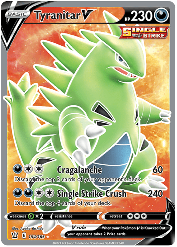 Tyranitar V (154/163) [Sword & Shield: Battle Styles] Pokemon Single Pokémon  | Multizone: Comics And Games