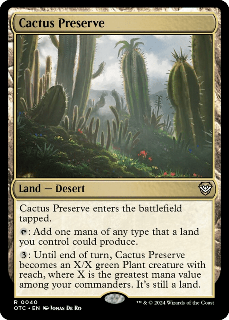 Cactus Preserve [Outlaws of Thunder Junction Commander] MTG Single Magic: The Gathering  | Multizone: Comics And Games