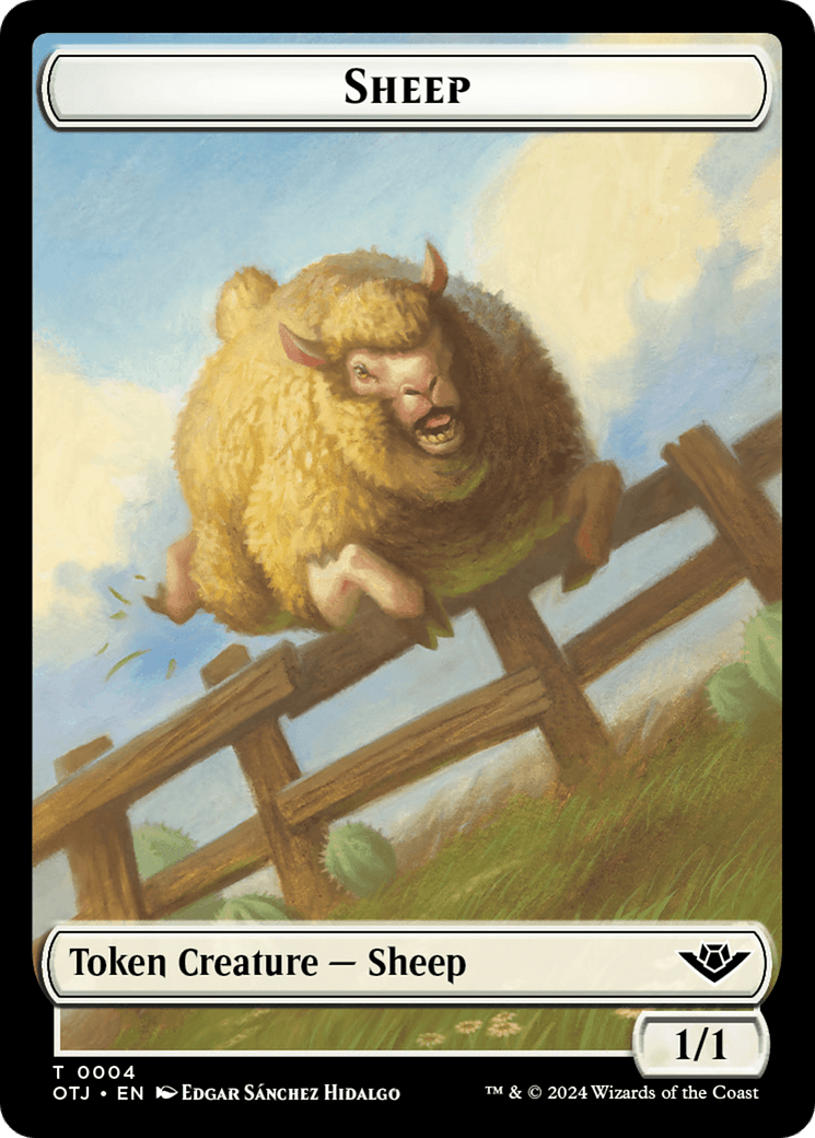 Treasure // Sheep Double-Sided Token [Outlaws of Thunder Junction Tokens] MTG Single Magic: The Gathering  | Multizone: Comics And Games