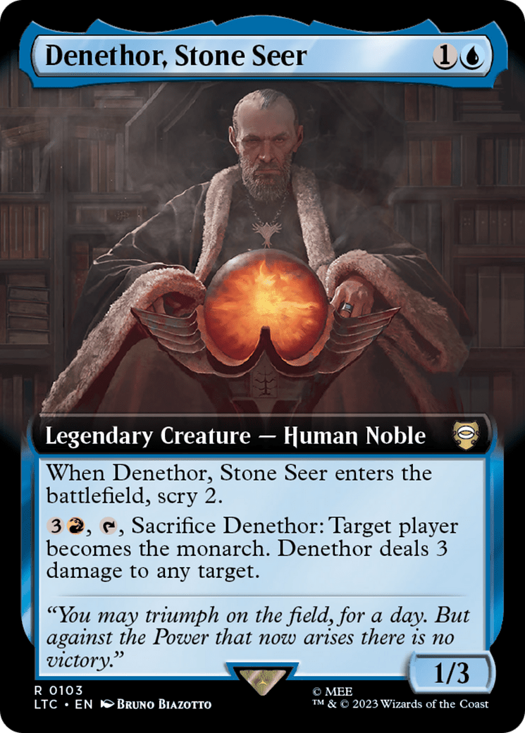 Denethor, Stone Seer (Extended Art) [The Lord of the Rings: Tales of Middle-Earth Commander] MTG Single Magic: The Gathering  | Multizone: Comics And Games