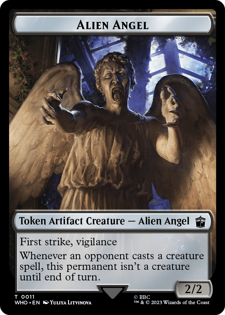 Alien Angel // Alien Warrior Double-Sided Token [Doctor Who Tokens] MTG Single Magic: The Gathering  | Multizone: Comics And Games
