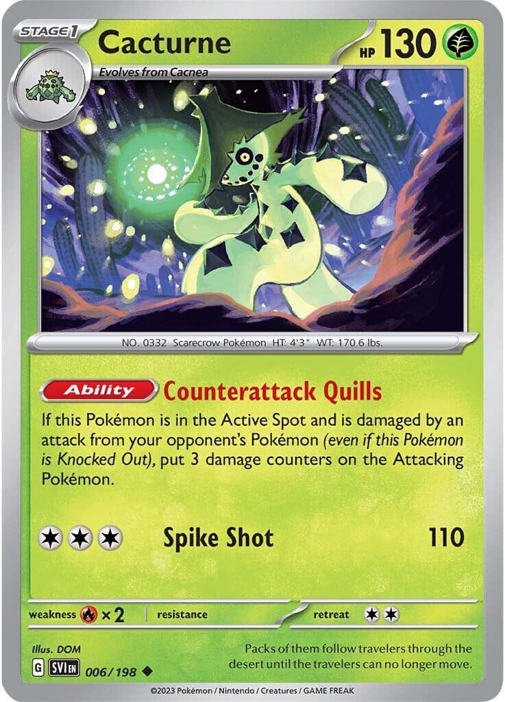 Cacturne (006/198) [Scarlet & Violet: Base Set] Pokemon Single Pokémon  | Multizone: Comics And Games