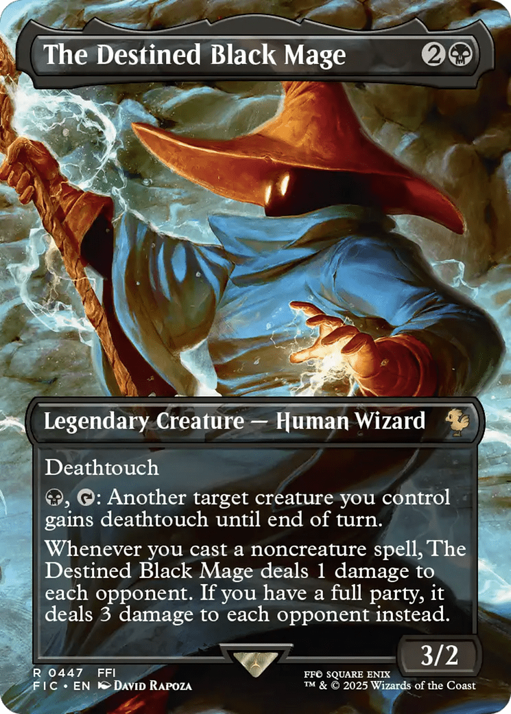 The Destined Black Mage (Borderless) [FINAL FANTASY Commander] MTG Single Magic: The Gathering  | Multizone: Comics And Games