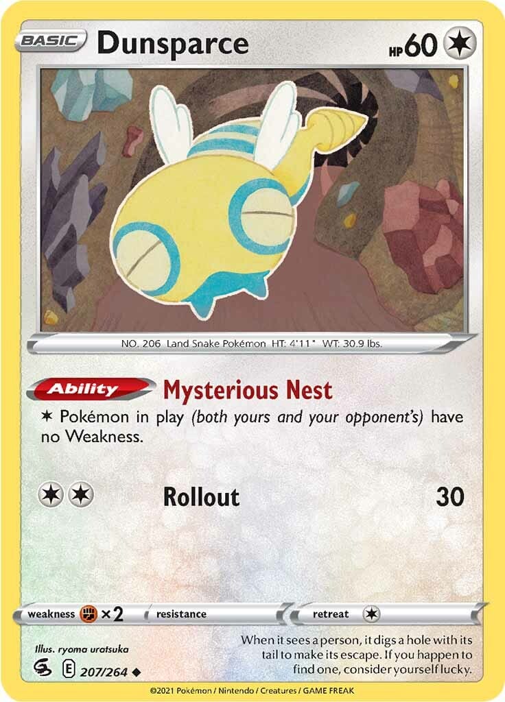 Dunsparce (207/264) [Sword & Shield: Fusion Strike] Pokemon Single Pokémon  | Multizone: Comics And Games