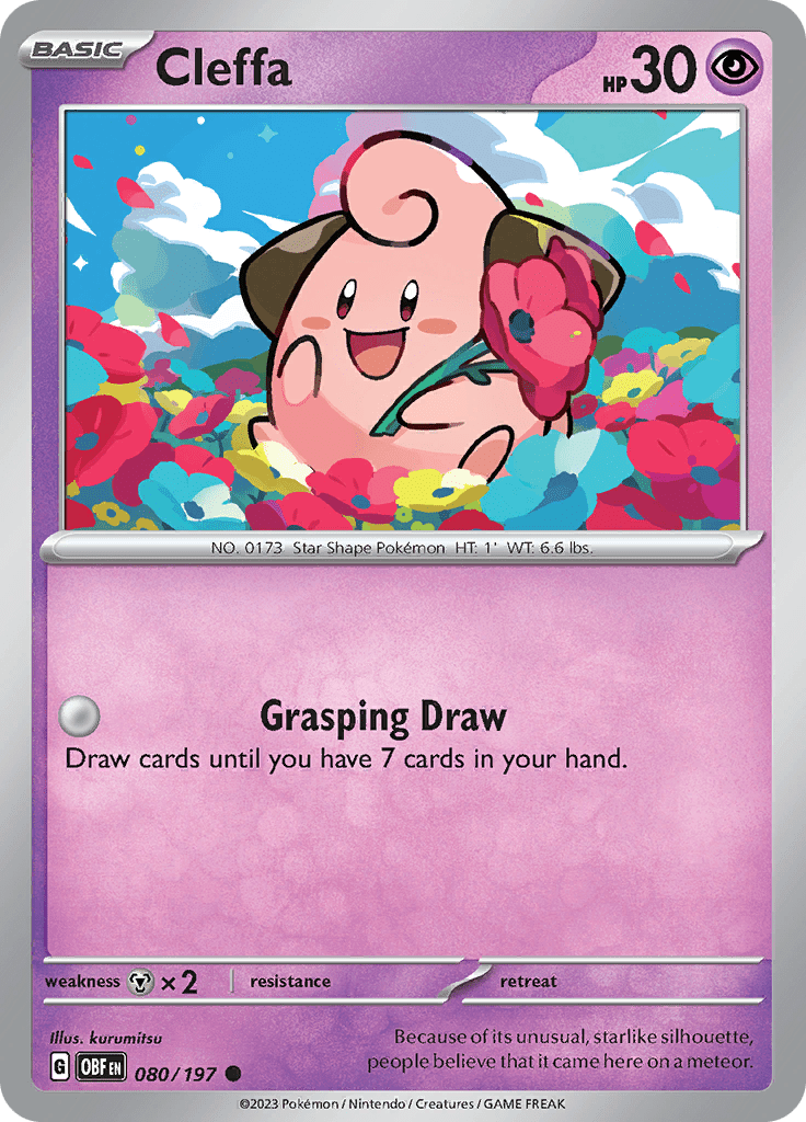 Cleffa (080/197) [Scarlet & Violet: Obsidian Flames] Pokemon Single Pokémon  | Multizone: Comics And Games