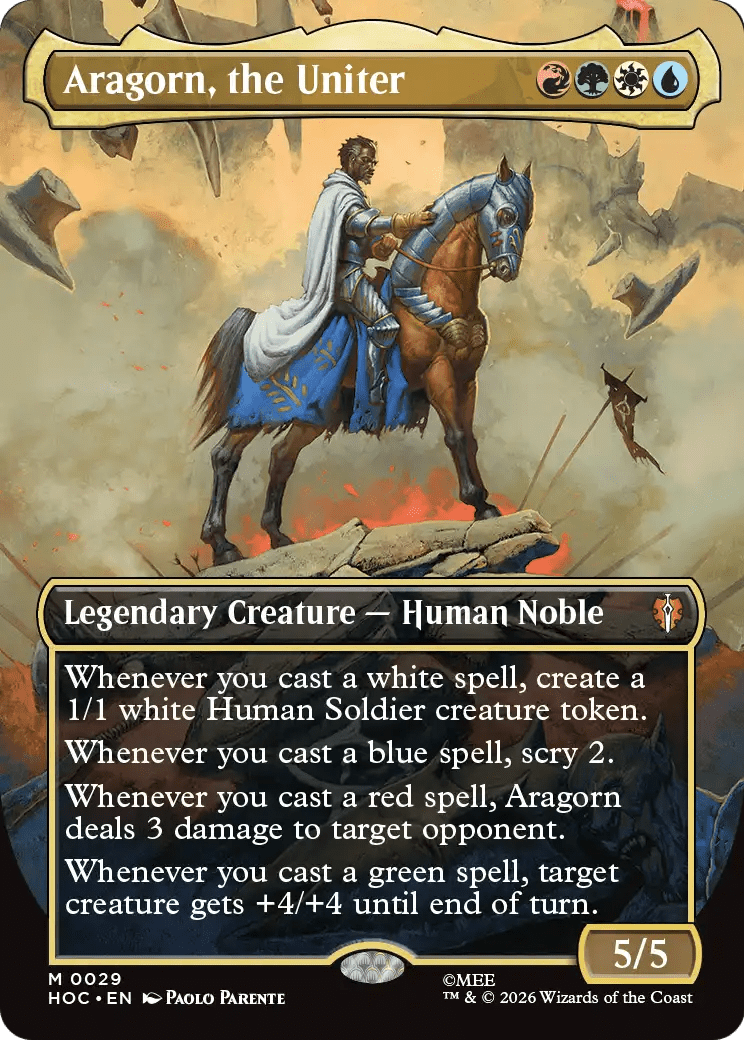 Aragorn, the Uniter (Borderless) [The Hobbit: Eternal-Legal] MTG Single Magic: The Gathering  | Multizone: Comics And Games