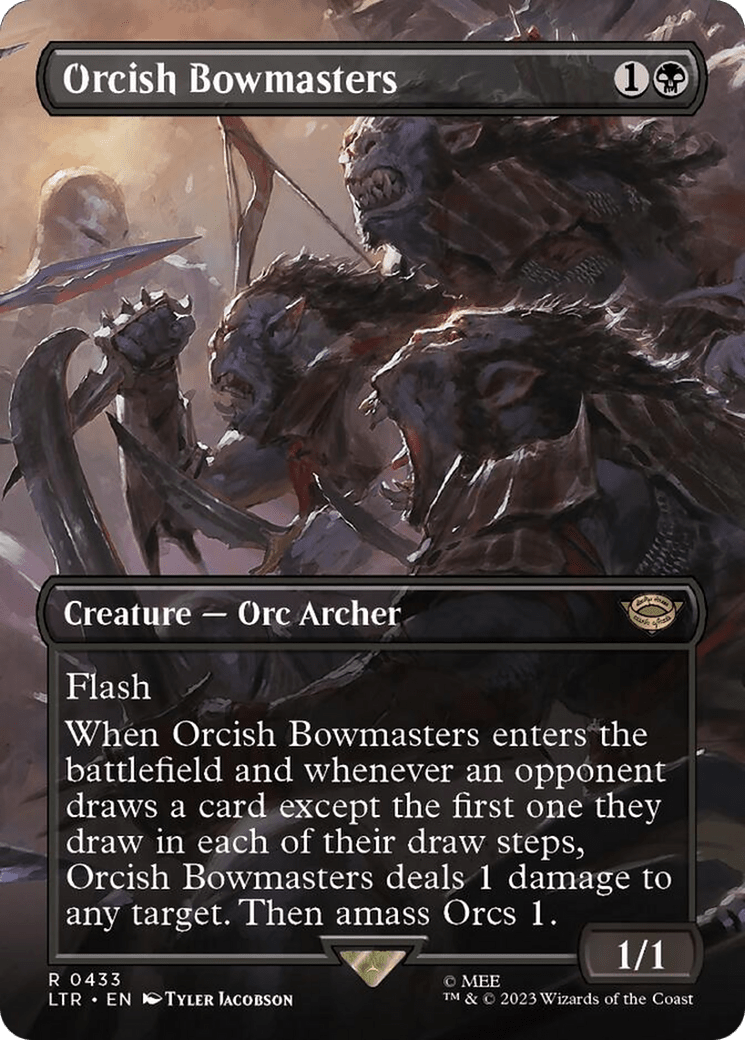 Orcish Bowmasters (Borderless Alternate Art) [The Lord of the Rings: Tales of Middle-Earth] MTG Single Magic: The Gathering  | Multizone: Comics And Games