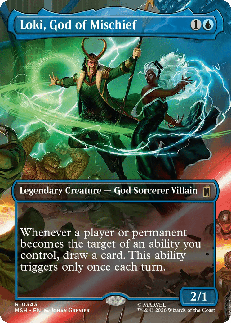 Loki, God of Mischief (Borderless) [Marvel Super Heroes] MTG Single Magic: The Gathering  | Multizone: Comics And Games