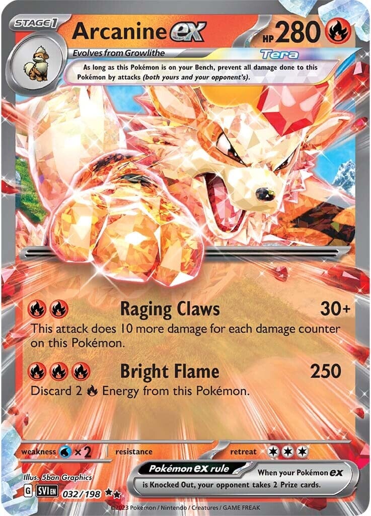 Arcanine ex (032/198) [Scarlet & Violet: Base Set] Pokemon Single Pokémon  | Multizone: Comics And Games