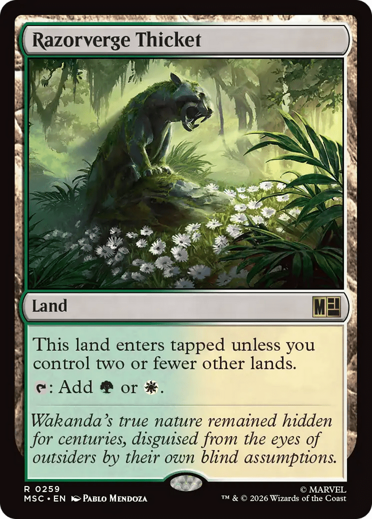 Razorverge Thicket (Surge Foil) [Marvel Super Heroes Commander] MTG Single Magic: The Gathering  | Multizone: Comics And Games
