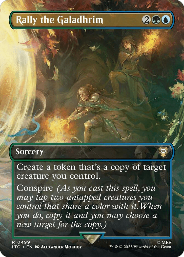 Rally the Galadhrim (Borderless) [The Lord of the Rings: Tales of Middle-Earth Commander] MTG Single Magic: The Gathering  | Multizone: Comics And Games
