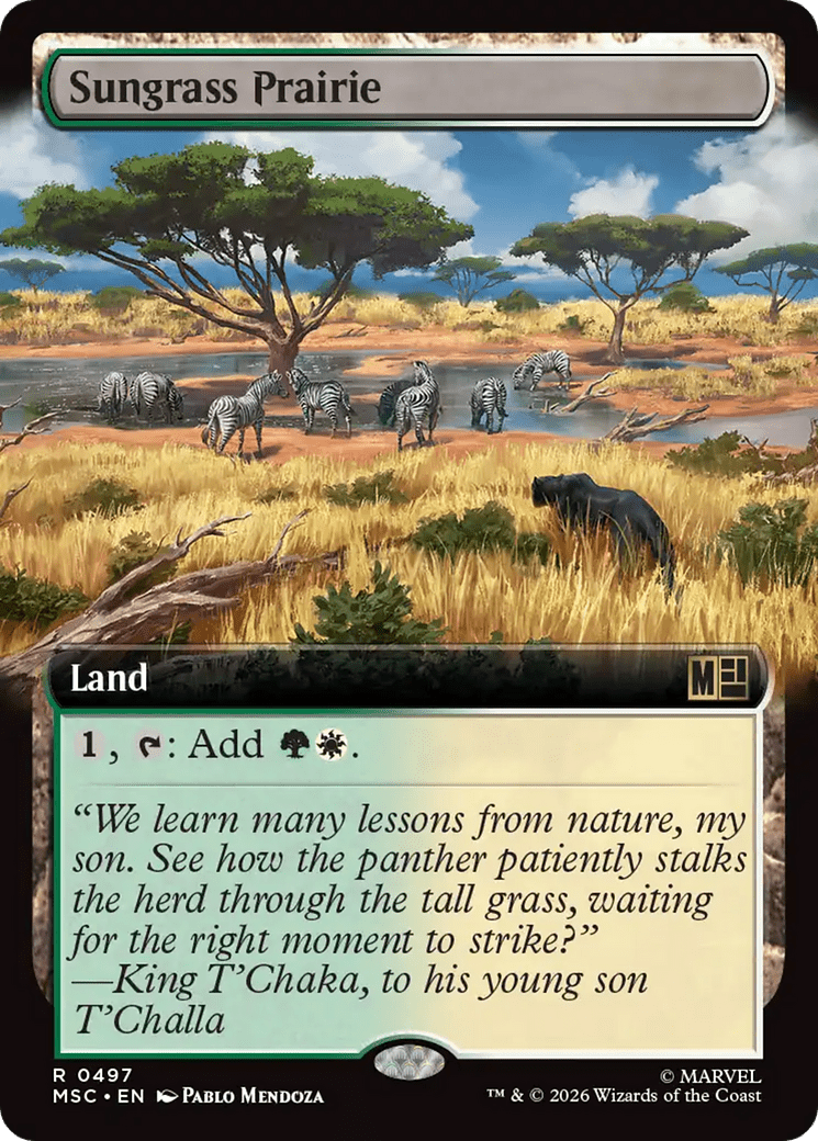 Sungrass Prairie (Extended Art) [Marvel Super Heroes Commander] MTG Single Magic: The Gathering  | Multizone: Comics And Games