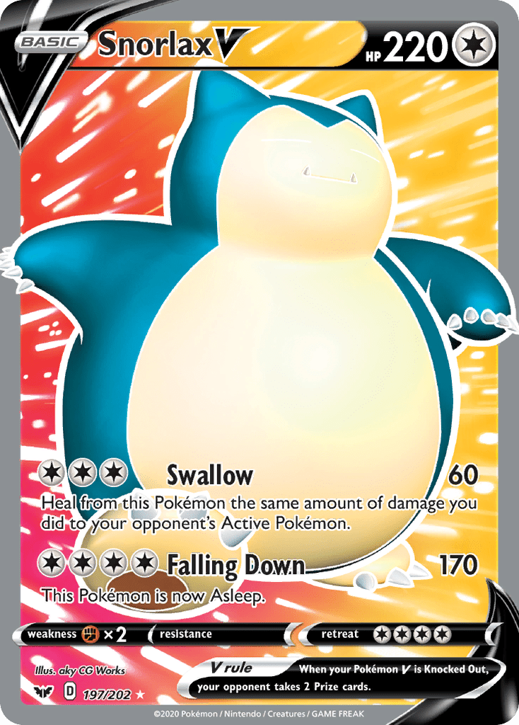 Snorlax V (197/202) [Sword & Shield: Base Set] Pokemon Single Pokémon  | Multizone: Comics And Games