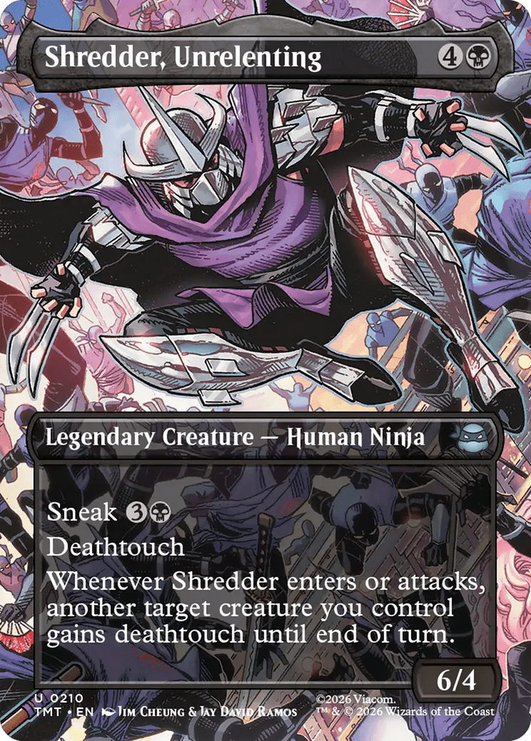 Shredder, Unrelenting (Borderless) [Teenage Mutant Ninja Turtles] MTG Single Magic: The Gathering  | Multizone: Comics And Games