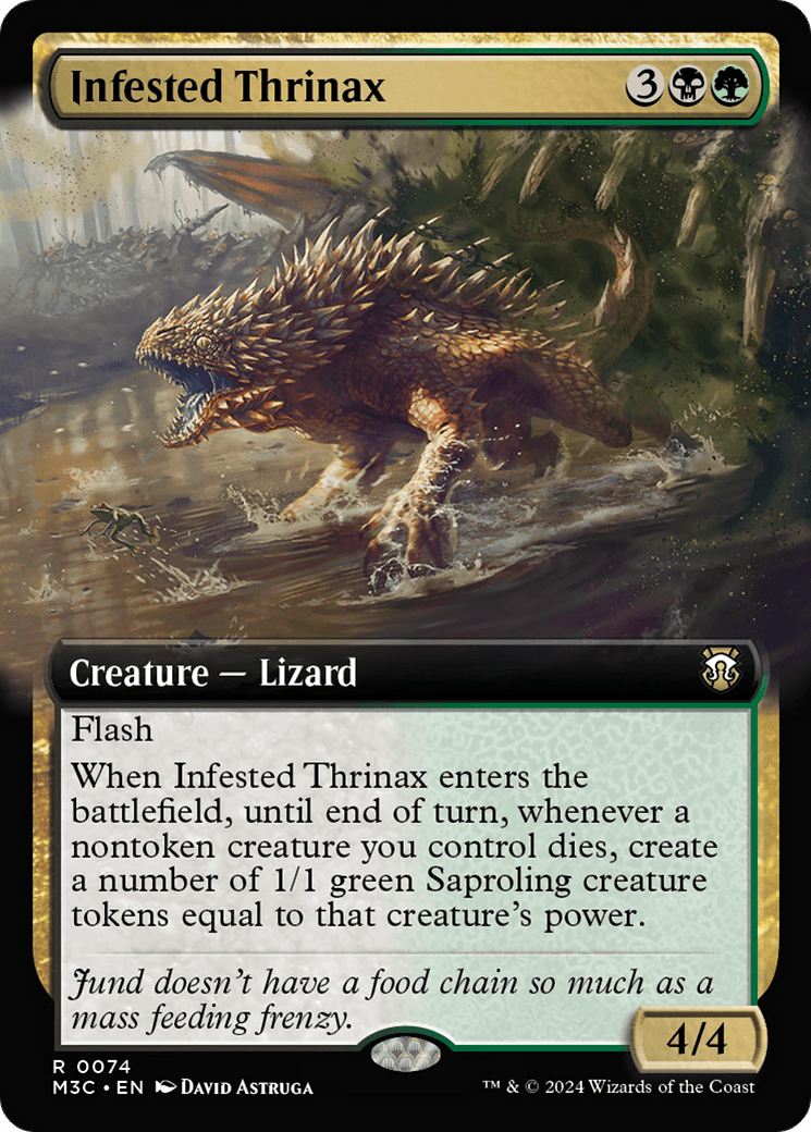 Infested Thrinax (Extended Art) (Ripple Foil) [Modern Horizons 3 Commander] MTG Single Magic: The Gathering  | Multizone: Comics And Games