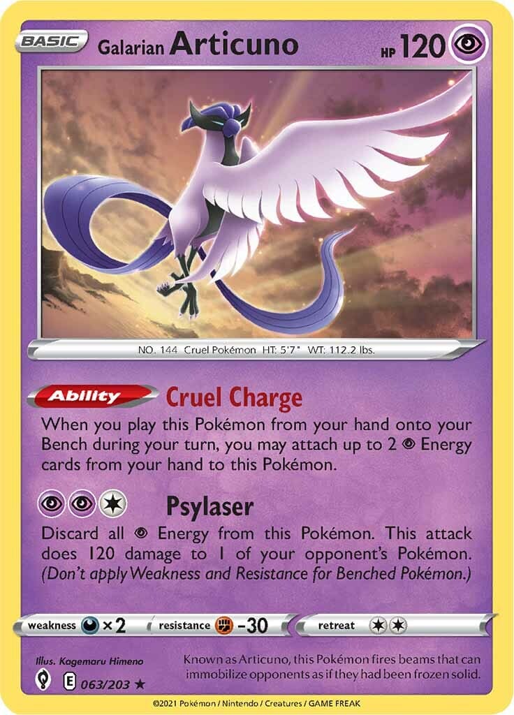 Galarian Articuno (063/203) (Theme Deck Exclusive) [Sword & Shield: Evolving Skies] Pokemon Single Pokémon  | Multizone: Comics And Games