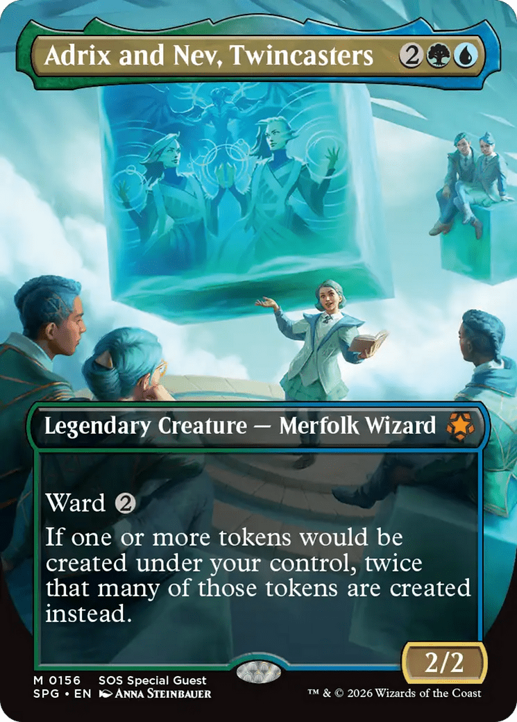 Adrix and Nev, Twincasters (Borderless) [Secrets of Strixhaven Special Guests] MTG Single Magic: The Gathering  | Multizone: Comics And Games