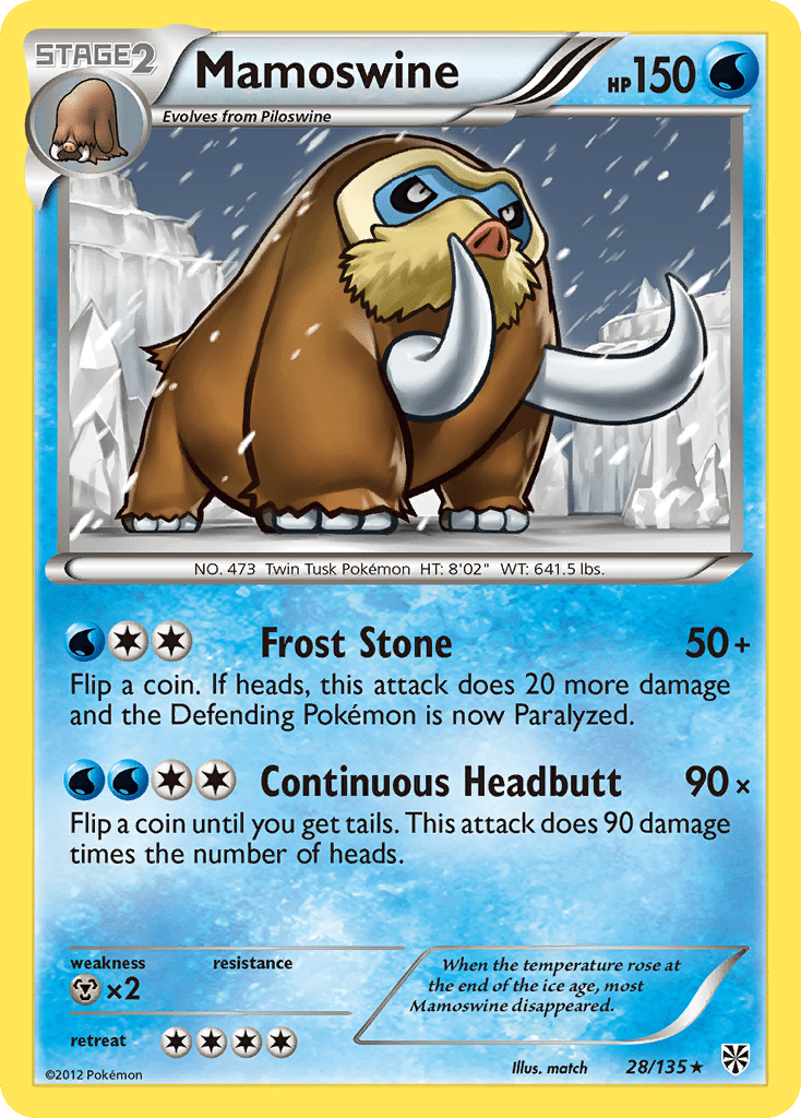 Mamoswine (28/135) [Black & White: Plasma Storm] Pokemon Single Pokémon  | Multizone: Comics And Games
