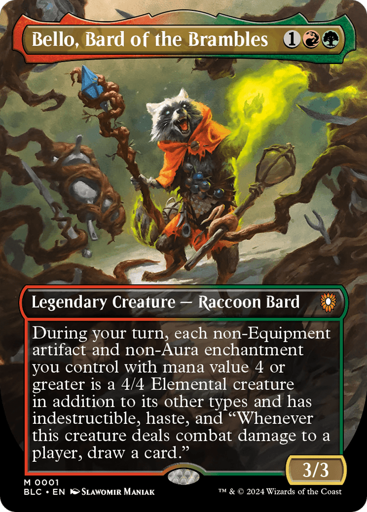 Bello, Bard of the Brambles (Borderless) [Bloomburrow Commander] MTG Single Magic: The Gathering  | Multizone: Comics And Games