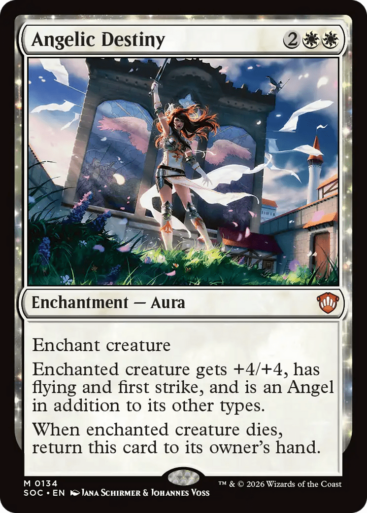Angelic Destiny [Secrets of Strixhaven Commander] MTG Single Magic: The Gathering  | Multizone: Comics And Games
