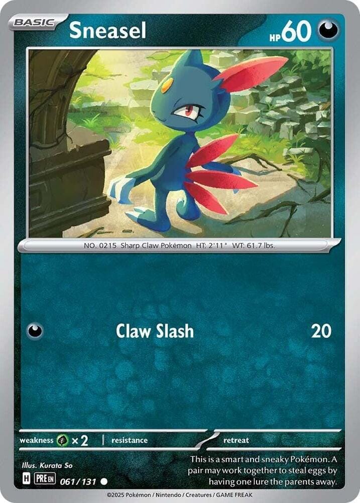 Sneasel (061/131) [Scarlet & Violet: Prismatic Evolutions] Pokemon Single Pokémon  | Multizone: Comics And Games