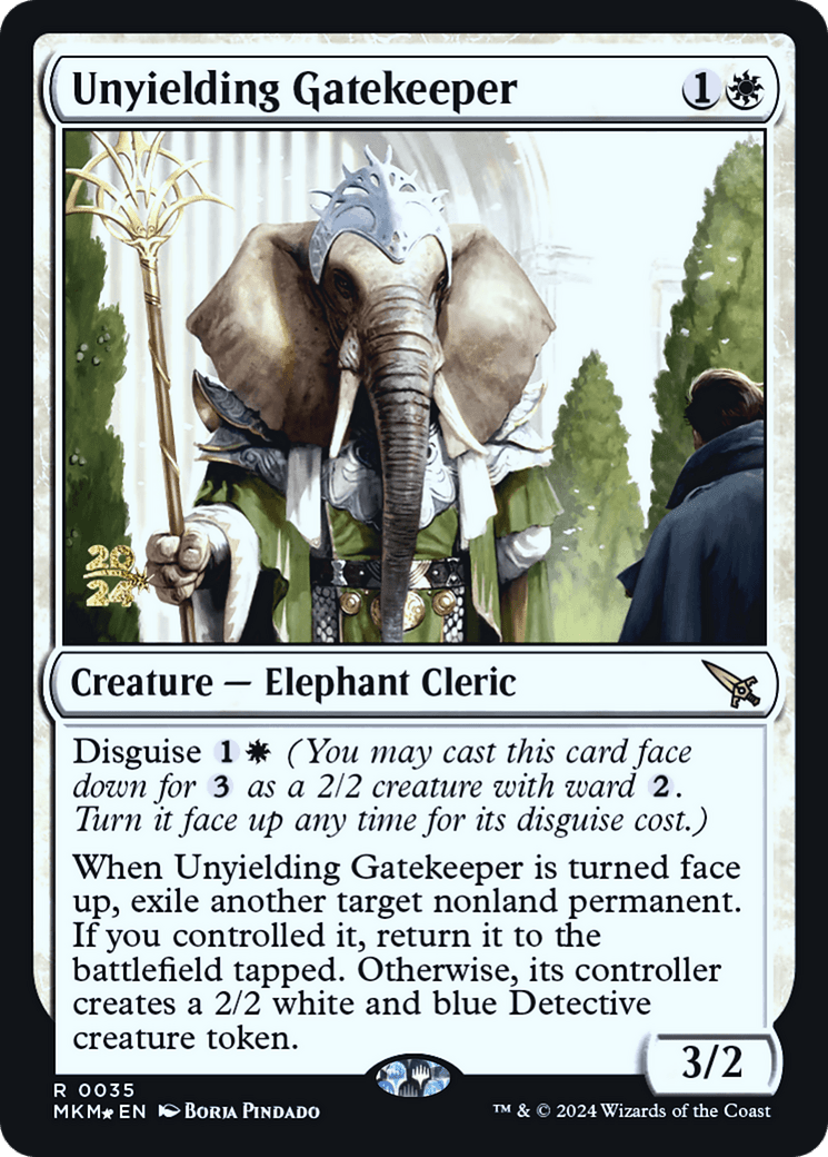 Unyielding Gatekeeper [Murders at Karlov Manor Prerelease Promos] MTG Single Magic: The Gathering  | Multizone: Comics And Games