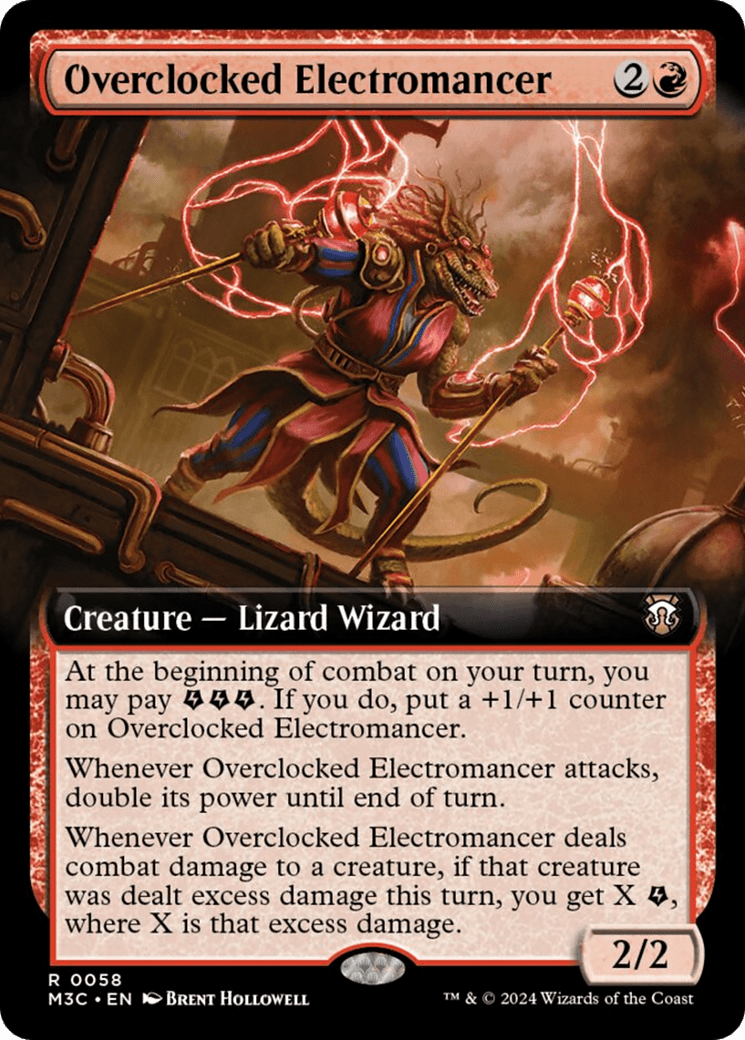 Overclocked Electromancer (Extended Art) (Ripple Foil) [Modern Horizons 3 Commander] MTG Single Magic: The Gathering  | Multizone: Comics And Games